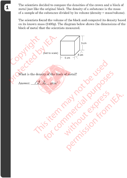 Metal Crown Item 1 Sample Answer